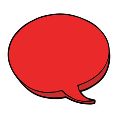 cartoon doodle red speech bubble