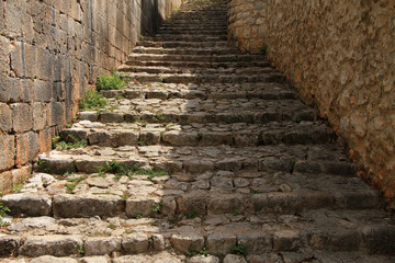 Stone stairs in the old town Pocitelj near Mostar , Bosnia and Herzegovina