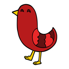 cartoon doodle red bird