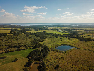 Aerial of Rural Sommervile, Texas in between Austin and Houston