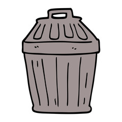 cartoon doodle waste bin