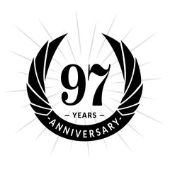 97 years anniversary. Elegant anniversary design. 97 years logo. 