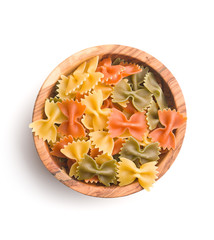 Farfalle pasta. Colorful italian pasta.