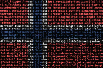 Norway flag  is depicted on the screen with the program code. The concept of modern technology and...