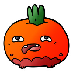 cartoon doodle happy root vegetable