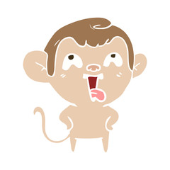 crazy flat color style cartoon monkey