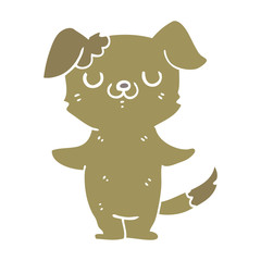 flat color style cartoon puppy