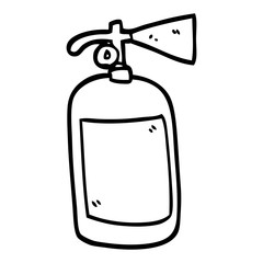 line drawing cartoon fire extinguisher