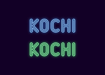 Neon name of Kochi city in India
