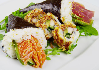 mixed dish of sushi food