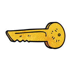 cartoon doodle gold key