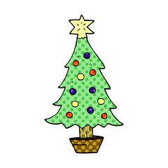 cartoon doodle christmas tree