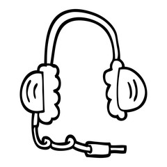 line drawing cartoon head phones