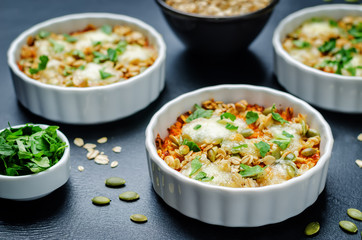 Сheese pumpkin seeds oats sweet potato casserole