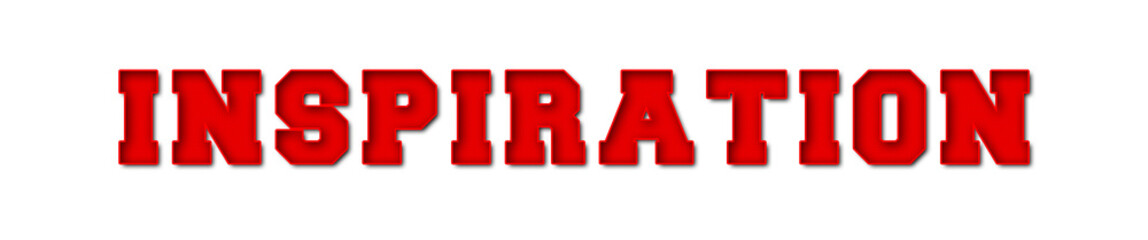Inspiration - red text written on white background