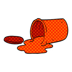 cartoon doodle of spilt food