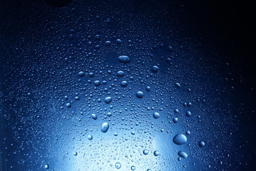 frozen water drops blue background