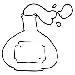 line drawing cartoon smoking potion