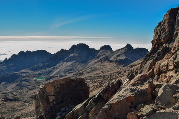 Fototapeta premium Volcanic rock formations at Mount Kenya, Kenya