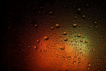 water drops autumn red orange pink background setting sun multicolor