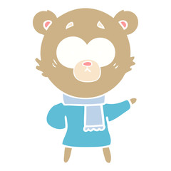 surprised bear flat color style cartoon