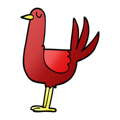 cartoon doodle tall bird