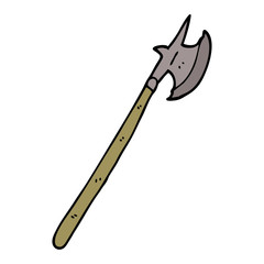 cartoon doodle medieval halberd