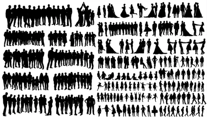 Fotobehang silhouette people, collection © Dzmitry