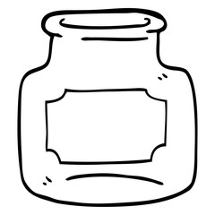 line drawing cartoon empty jar