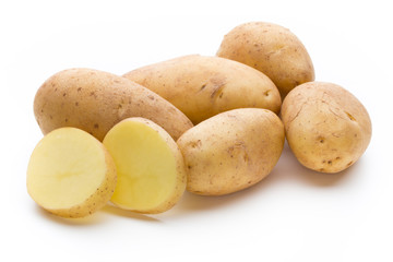 New potato isolated on the white background.