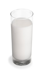 Glass of fresh milk isolated on white