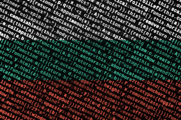 Bulgaria flag  is depicted on the screen with the program code. The concept of modern technology...
