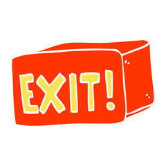 cartoon doodle exit sign