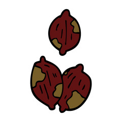 cartoon doodle nuts in shells