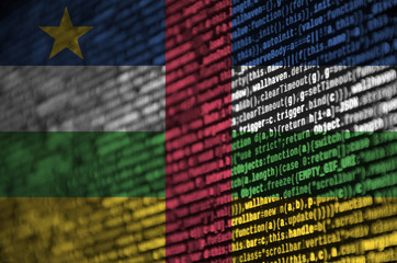 Central African Republic flag  is depicted on the screen with the program code. The concept of...