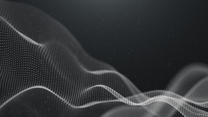 Data technology background. Abstract background. Connecting dots and lines on dark background. 3D rendering. 4k.