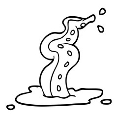 line drawing cartoon spooky tentacle