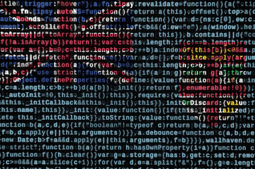 Fiji flag  is depicted on the screen with the program code. The concept of modern technology and site development