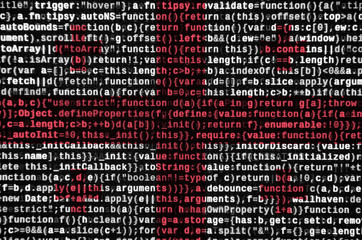 Georgia flag  is depicted on the screen with the program code. The concept of modern technology and...