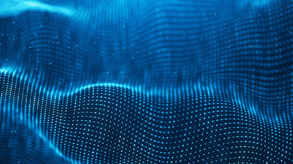 Obraz premium Data technology background. Abstract background. Connecting dots and lines on dark background. 3D rendering. 4k.