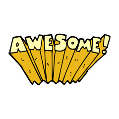 cartoon doodle awesome word