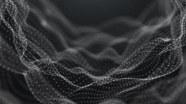 Data technology background. Abstract background. Connecting dots and lines on dark background. 3D rendering. 4k.
