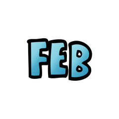 cartoon doodle month of february