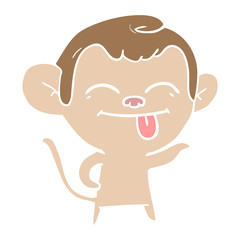funny flat color style cartoon monkey