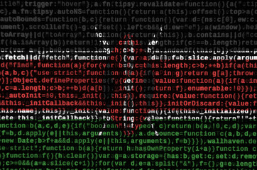 Kenya flag  is depicted on the screen with the program code. The concept of modern technology and...