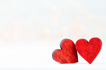 Obraz premium Two Hearts. Valentines day greeting card.