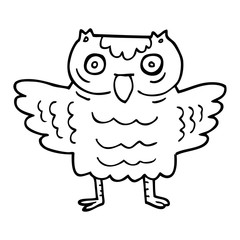 line drawing cartoon funny owl