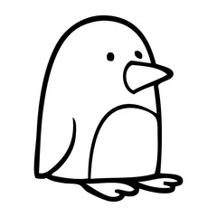 line drawing cartoon small penguin