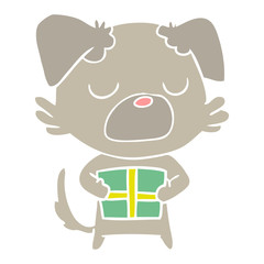 flat color style cartoon dog