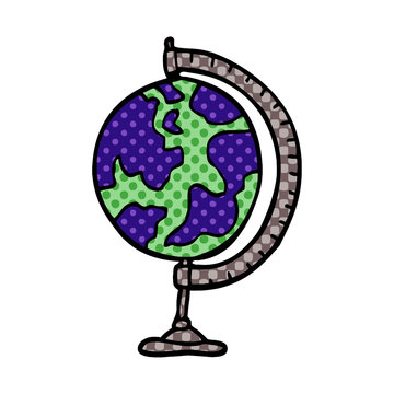 cartoon doodle of a world globe